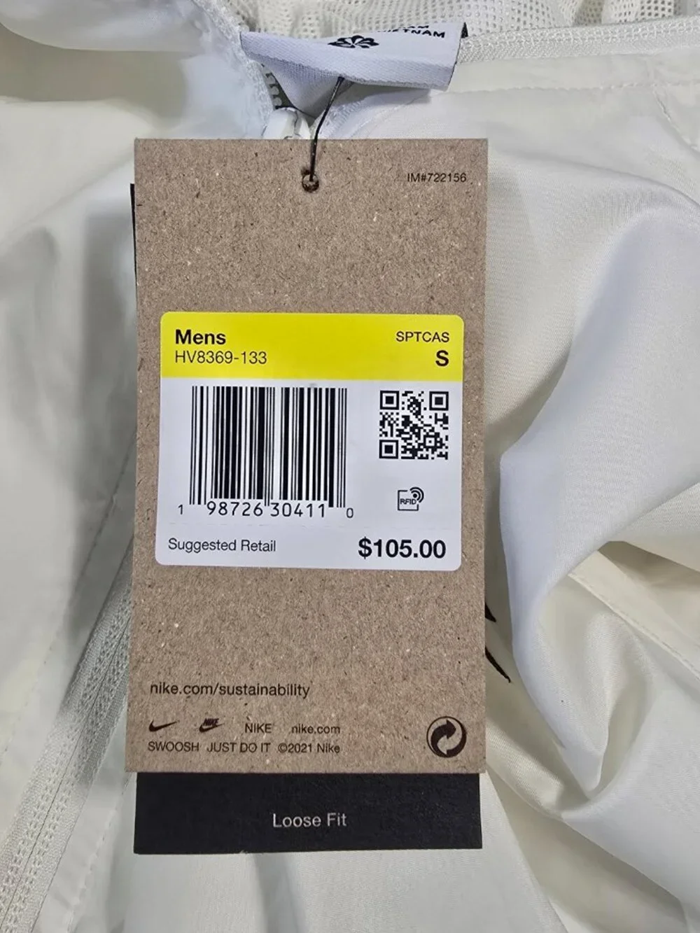 Nike Windrunner Lined Jacket HV8369-133 Mens Sz (S-M) White Hooded Full Zip NWT